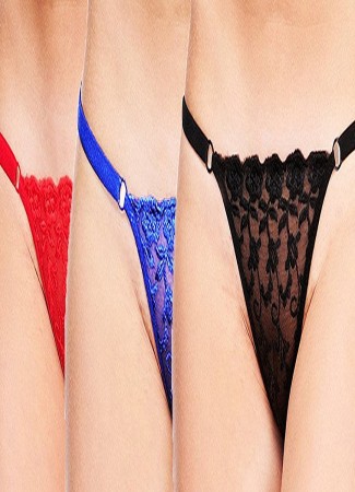 Multi Colors G String Thongs Pack Of 3