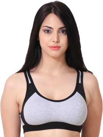 NEW BLUE EYES Women Sports Non Padded Bra (Black)