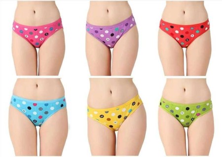NEW BLUE EYES Women Hipster Multicolor Panty (Pack of 6)