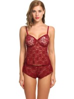 Self Design Babydoll Maroon Color