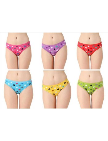 NEW BLUE EYES Women Hipster Multicolor Panty (Pack of 6)