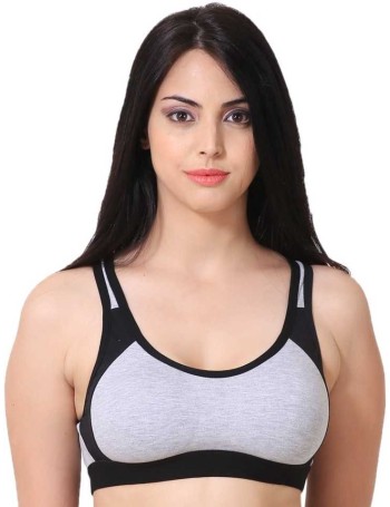 NEW BLUE EYES Women Sports Non Padded Bra (Black)