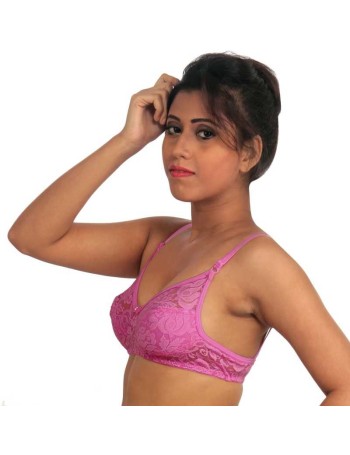 Women Full Coverage Non Padded Bra  (pink)