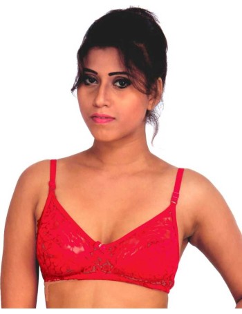 Women Full Coverage Non Padded Bra  (Red)