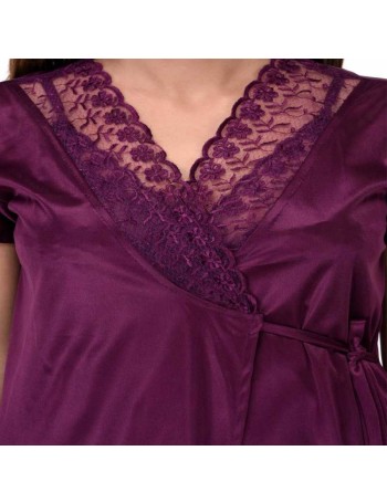 Women Nighty with Robe  (Purple)