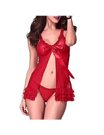 Red baby doll dress