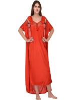 Women Robe and Lingerie Set  (Red)