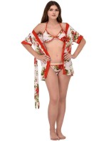 Women Nighty with Robe  (Red)