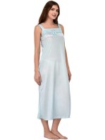 Women Nighty with Robe  (Light Blue)