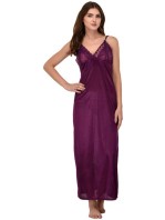 Women Nighty with Robe  (Red)