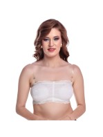 New Blue Eyes Women Lace Spandex Padded Non Wired Strapless Padded Seamless Hook Closure Tube Bra,