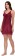 V Neck Solid Maroon Babydoll Nighty