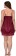 V Neck Solid Maroon Babydoll Nighty