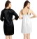 Women Nighty with Robe  (White, Black)