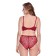 New Blue Eyes Women's Lace Push Up Underwired Solid Lingerie Set ((Maroon)