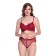 New Blue Eyes Women's Lace Push Up Underwired Solid Lingerie Set ((Maroon)